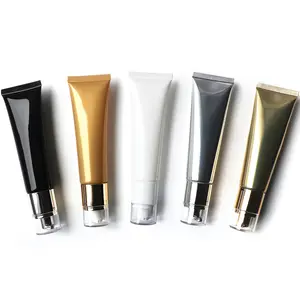 Creme de limpeza para frascos, 50g 30g creme de mão tubo de limpeza creme cosmético embalagem cosmético preto ouro macio tubos pe airless bomba uv etiqueta de apertar garrafa