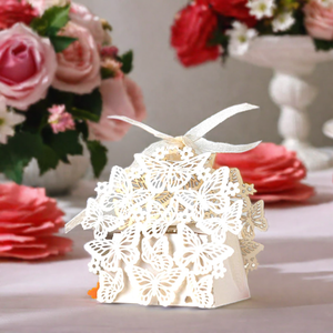 Nouvelle tendance découpé au Laser <span class=keywords><strong>Origami</strong></span> papier pliant Silm 250g carte emballage mariage bonbons Ferrero Rocher chocolat Gif boîte biodégradable - Product Image 2