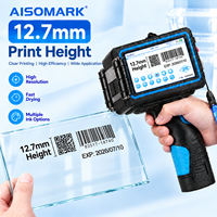 Nouvelle imprimante à jet d'encre TIJ portable compacte de haute qualité Aisomark de 12,7 mm, manuelle, avec charge USB, pour œufs, plastique, papier, métal