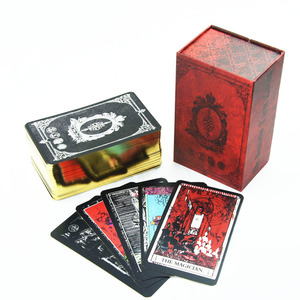 Ukuran khusus <span class=keywords><strong>Tarot</strong></span> Geladak emas lapisan emas dicetak dalam plastik dengan buku panduan untuk permainan pendidikan penggunaan kartu <span class=keywords><strong>Tarot</strong></span> yang dipersonalisasi - Product Image 1