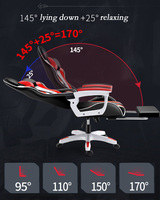 Oreiller en tissu Chaise de joueur Chaise de jeu de course d'ordinateur Vente à chaud Chaise de massage professionnelle ergonomique en cuir minimaliste en PU/