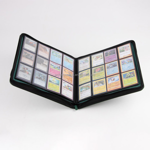 Carpeta de tarjetas de bolsillo <span class=keywords><strong>PYP</strong></span> 12 Carpeta de tarjetas de comercio con cremallera de cuero premium-Negro - Product Image 5
