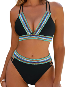 2026 Stock Sexy Women's High-Waist Bikini - Brazilian <b>Bathing</b> Suit with Wide Band <b>Support</b> and Removable Padding2023 Stock Sexy W - Product Image 1
