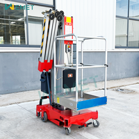 4m-18m extérieur intérieur simple mât en alliage d'aluminium ascenseur mobile électrique échelle individuelle pour le travail aérien