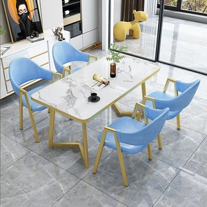 Moderner hochwertiger rechteckiger 4-Personen-Marmortisch, modernes Esszimmermöbel-<span class=keywords><strong>Set</strong></span> für Wohnzimmer und Küche - Product Image 3