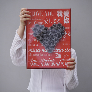 Saint-Valentin, Noël, Fête des Enseignants, Remise des diplômes, Halloween, 520, Cadeau créatif, <span class=keywords><strong>Rose</strong></span> éternelle en forme de cœur rouge, Cadre photo - Product Image 5