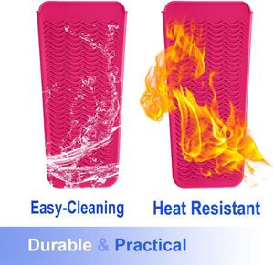 Pochette de tapis professionnelle en silicone résistant à la chaleur pour <span class=keywords><strong>fer</strong></span> à lisser, <span class=keywords><strong>fer</strong></span> à <span class=keywords><strong>friser</strong></span> et <span class=keywords><strong>fer</strong></span> plat, tapis de voyage portable et housse - Product Image 1