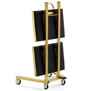 Modern Golden Hair Salon Stainless Steel Beauty Stool Cart <b>Trolley</b> for Sale - Product Image 3