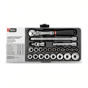 Juego de Llaves de Tubo 519/606CB, Kit de Llaves de 1/4, 3/8 y 1/2 Pulgadas, Métricas y Estándar, Herramientas de Reparación Mecánica - Product Image 2