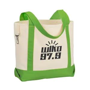 Two-Tone Accent Gusseted Tote Bag