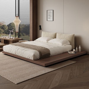 Cama doble baja de madera de estilo japonés de 1,8 m, cama Tatami, muebles de dormitorio, creativo, sin cabeza, Simple, moderno, extensible - Product Image 6