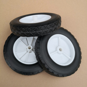Solid Rubber Caster Wheels 8 Inch White Silent Operation <b>For</b> <b>Tool</b> <b>Cart</b> Handcart - Product Image 3