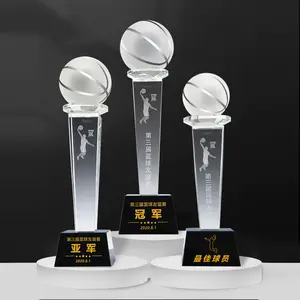 Bóng rổ Tinh thể thủy tinh Trophy tùy chỉnh khắc vô địch Trophy tùy chỉnh MVP thể thao cạnh tranh giải thưởng