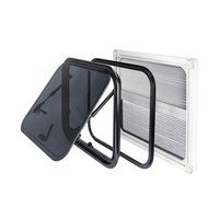 Ventanas para caravanas, autocaravanas y remolques de 600x450 mm, doble acristalamiento, aleación de aluminio, con mosquitera plisada - Estilo de lujo