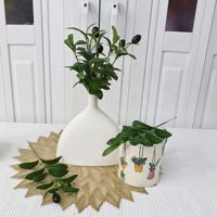 Tige de feuille d'olivier artificielle réaliste, plante verte artificielle pour la maison, l'hôtel, le B&B, la table, le vase, la décoration florale douce