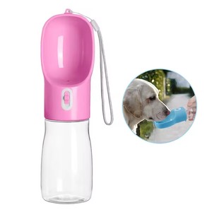 Custom Logo Desgin Portable Pet Drinking Water Feeder Bowl Food Feeding Water Bottle for Puppy Dog <b>Cat</b> Lightweight Easy to Carry - Product Image 1