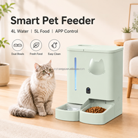 Distributeur de nourriture intelligent programmable à double alimentation, grande capacité 5L, écologique et moderne, avec caméra pour chats et chiens