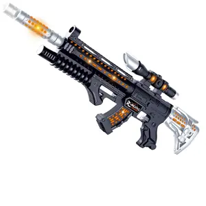 57厘米新型电动玩具枪; 儿童声光振动枪玩具; 电池驱动的光和声音枪玩具; 儿童射击