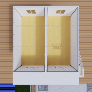 3 habitaciones, 2 baños, 2 pisos, prefabricados portátiles, 20 pies, 40 pies, casas de contenedores, dormitorio frontal de vidrio, sala de estar, cocina moderna - Product Image 2