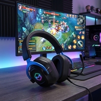 Casques de jeu filaires supra-auriculaires avec éclairage RGB, connecteurs 3,5 mm + USB, son surround, contrôle du volume, pour joueurs professionnels d'e-sport