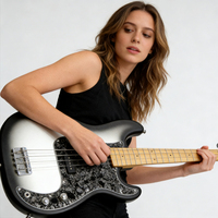 Guitare basse 4 cordes personnalisée, production en usine, acceptant les logos des clients