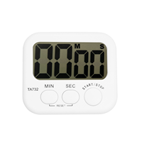 Temporizador de Cocina con Cuenta Regresiva, Alarma y Recordatorio, Temporizador Cuadrado Blanco para Cocina
