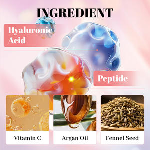 Crème pour le visage et le cou pour raffermir et resserrer la peau, avec collagène, acide hyaluronique, peptides, vitamines C + E - Hydratant anti-âge pour le visage - Product Image 5