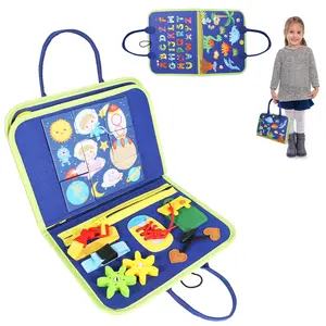 Hot Sale Kinder Montessori Pädagogische Dinosaurier Lernspiel zeug Sensorische Aktivität Filz beschäftigt Board für Kleinkinder
