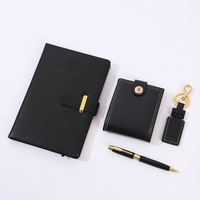 Set de Regalo Promocional de Cuaderno de Cuero Moderno A5 con Bolígrafo Metálico y Recarga de Tinta, Marca SHANQI, Novedad para Aniversarios, Celebraciones y Negocios