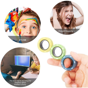 Anneaux de fidget spinner magnétiques - Métal et plastique, écologiques, jouet anti-stress et de décompression pour enfants et adultes - Product Image 1