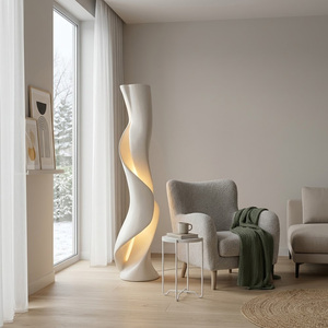 Abstract Twist Sculpture <b>Floor</b> <b>Vase</b> Modern Minimalist White Tall <b>Standing</b> <b>Vase</b> LED Wabi Sabi Decor for Warehouse Metal - Product Image 6