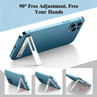 Support de téléphone magnétique pliable flexible imperméable en alliage de zinc ultra-fin personnalisé avec adhésif arrière pour tous les smartphones