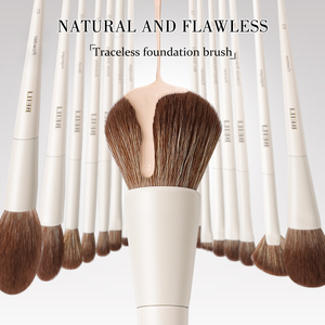 Juego de <span class=keywords><strong>Brochas</strong></span> de Maquillaje con Mango de Madera y Logotipo Personalizado YM, <span class=keywords><strong>Brochas</strong></span> Veganas de Pelo Sintético Suave para Polvo y Base - Product Image 4