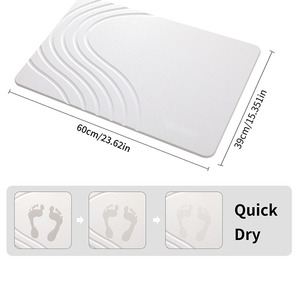 Tapete de Baño de Secado Rápido, Super Absorbente, <span class=keywords><strong>Antideslizante</strong></span>, de Tierra de Diatomeas, Diseño Minimalista para el Suelo del Baño - Product Image 4