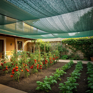 Toile d'ombrage verte en maille HDPE respirante, idéale pour les plantes, les légumes, les serres, les terrasses, les enclos pour chiens - Product Image 1