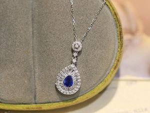 Pendentif de luxe Xinfly en or véritable 18 carats et saphir, diamant naturel 0,45 carat pour femmes, idéal pour les soirées, sans chaîne - Product Image 4