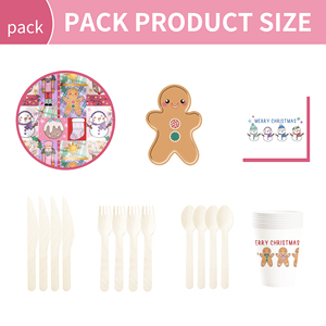 DAMAI New Gingerbread Man Paper Plate Themed Disposable Paper Plates and Cups for Christmas Party Supply - Product Image 6