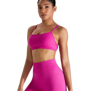 Sujetador deportivo para mujer, súper suave, ajustable, transpirable, con sensación de segunda piel, espalda baja para alto impacto, transpirable, con tiras finas - Product Image 4
