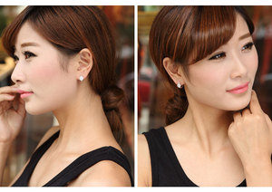 REETI 925 ต่างหูเงินสเตอร์ลิงต่างหูห่วงหัวใจเพทายสำหรับผู้หญิงเครื่องประดับแฟชั่น - Product Image 3