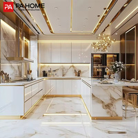 Armoires de cuisine personnalisées intelligentes PA, étagère rabattable, meubles, designs d'armoires de cuisine modulaires modernes
