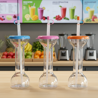 Gobelets en PET à col long de 16 oz pour Daiquiri Fiesta Slush, avec paille, design original pour fête de remise des diplômes