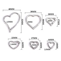 Vente en gros d'accessoires de bijoux minimalistes en acier inoxydable, fermoir en forme de cœur pour la fabrication de bijoux DIY, bracelets, colliers