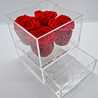 Boîtes à fleurs modernes pliables personnalisées de différentes tailles, grandes, moyennes et petites, boîte en acrylique Infinity Rose