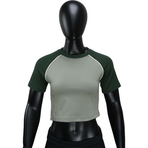 Camisetas Cortas de Mujer N313 Casuales, Ecológicas, Transpirables, con Logotipo Personalizado, Manga Raglán, Cuello Redondo, 100% Algodón, Corte Ajustado - Product Image 6