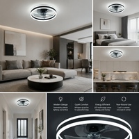Lustre moderne avec pales, ventilateur de plafond LED décoratif d'intérieur à intensité variable avec télécommande pour chambre et salon