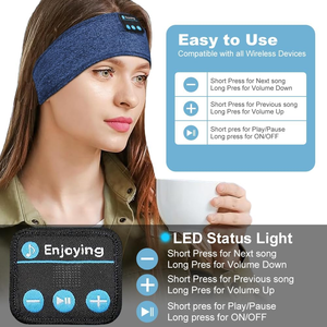 Ngủ Mặt Nạ Mắt 2 Trong 1 Headband Tai Nghe Không Dây Được Xây Dựng Trong Siêu Mỏng HD <span class=keywords><strong>Stereo</strong></span> Loa Thích Hợp Cho Thể Thao Và Giấc Ngủ - Product Image 4