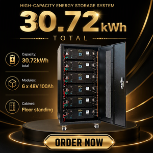 Paquete de Rack para Baterías Fuera de Red 30.72kWh 48V 100Ah, Gabinete de Baterías Cerrado de 6 Módulos con Ruedas - Product Image 5