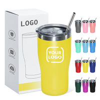 Gobelet isotherme en acier inoxydable de 20 oz, fin et thermolaqué, avec couvercle rabattable, pour voiture, garde les boissons froides, cadeau portable