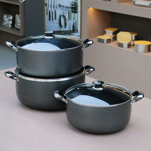 28/30/<span class=keywords><strong>32</strong></span>/34/36cm nặng và lớn màu đen 10 miếng Die Cast nhôm Bộ đồ nấu nướng chậu không dính đồ dùng nhà bếp đồ nấu nướng Bộ - Product Image 3