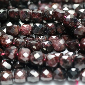 Cuentas sueltas de cubo <span class=keywords><strong>facetado</strong></span> de 8mm de <span class=keywords><strong>granate</strong></span> de Mozambique al por mayor Natural para hacer joyería, pulsera, collar, diseño - Product Image 2